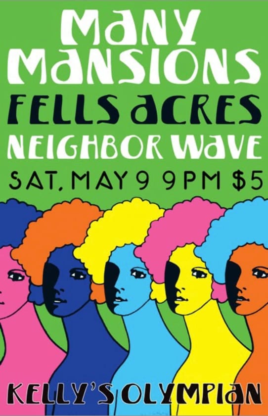 Many Mansions and Fells Acres concert flyer